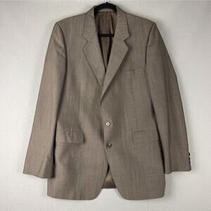 Vintage Givenchy Blazer Sport Coat Mens 40R Brown Pinstripe 2 Button USA Made